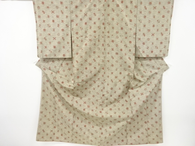 JAPANESE KIMONO / ANTIQUE KIMONO / SILK / HAND WOVEN / FUSHI TSUMUGI / IGETA & KASURI PATTERN